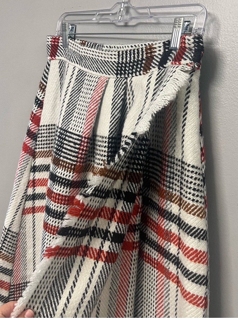 NWOT Mare Mare Anthropologie Blanket Plaid Maxi Wrap Skirt Large Cabincore - Picture 4 of 11